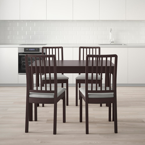 EKEDALEN/EKEDALEN - table and 4 chairs, dark brown/Orrsta light grey | IKEA Taiwan Online - PE641929_S4