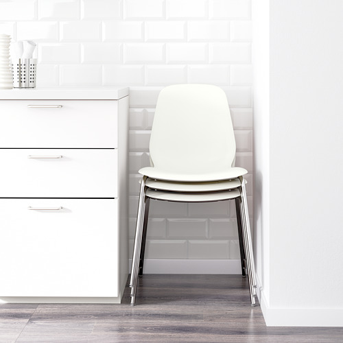 LEIFARNE - 餐椅, 白色/Broringe 鍍鉻 | IKEA 線上購物 - PE594885_S4