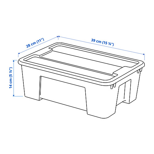 SAMLA - 附蓋收納盒, 透明 | IKEA 線上購物 - PE854867_S4