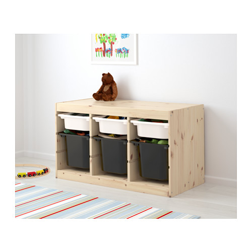TROFAST - 收納組合附收納盒, 染白松木 白色/黑色 | IKEA 線上購物 - PE613425_S4