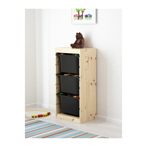 TROFAST - 收納組合附收納盒, 染白松木/黑色 | IKEA 線上購物 - PE613439_S4