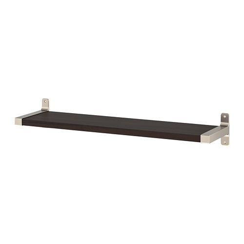 BERGSHULT/GRANHULT - wall shelf, brown-black/nickel-plated, 80x20 cm | IKEA Taiwan Online - PE716269_S4