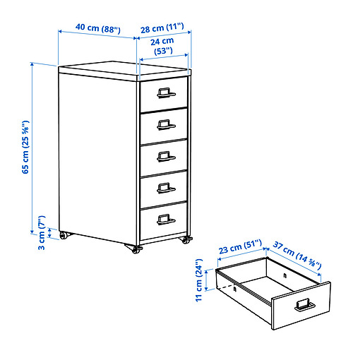 HELMER 附輪腳抽屜櫃