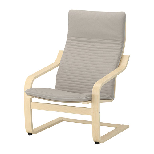 POÄNG - 扶手椅, 實木貼皮, 樺木/Knisa 淺米色 | IKEA 線上購物 - PE666933_S4