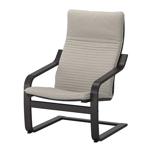 POÄNG - 扶手椅, 黑棕色/Knisa 淺米色, 68x82x100 公分 | IKEA 線上購物 - PE666945_S4