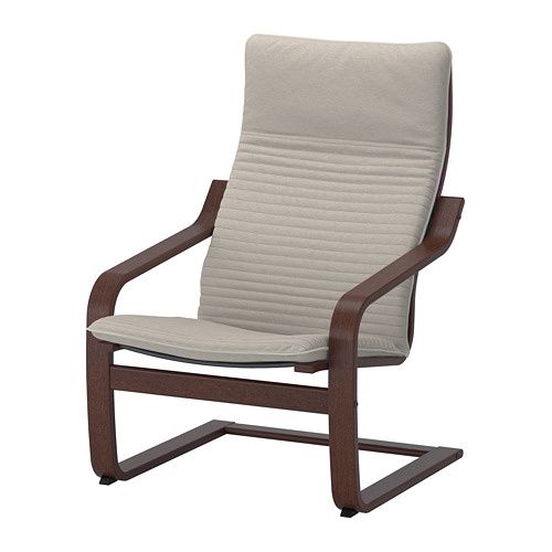 POÄNG - 扶手椅, 棕色/Knisa 淺米色 | IKEA 線上購物 - PE666957_S4