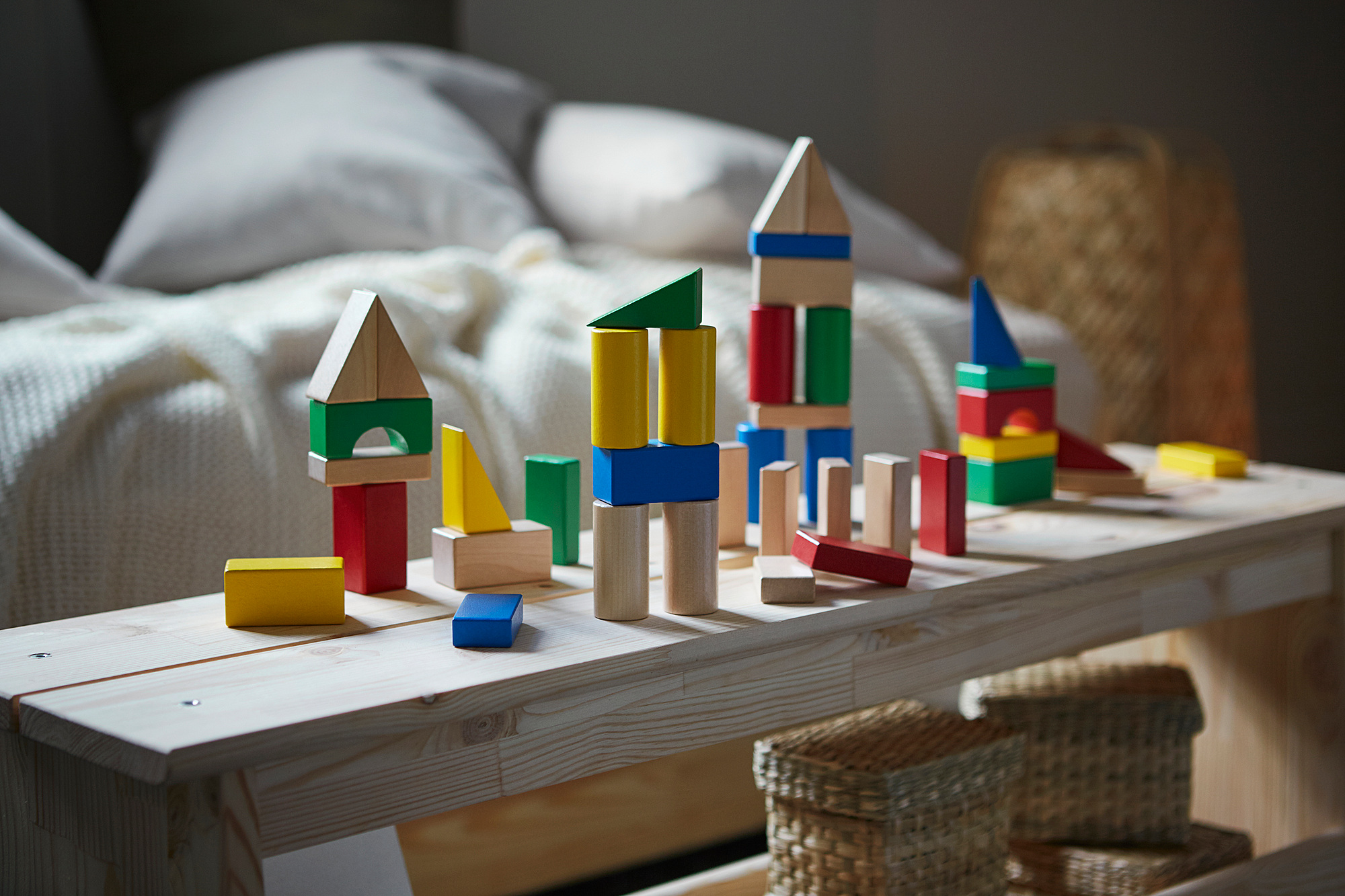 UNDERHÅLLA 40-piece wooden building block set