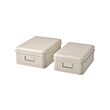PLOGFÅRA storage box with lid, set of 2