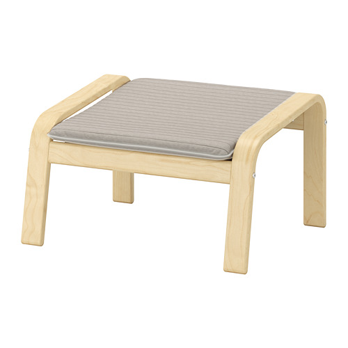 POÄNG - footstool, birch veneer/Knisa light beige | IKEA Taiwan Online - PE667070_S4
