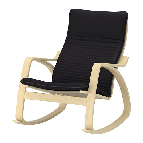POÄNG - rocking-chair, birch veneer/Knisa black | IKEA Taiwan Online - PE667209_S4
