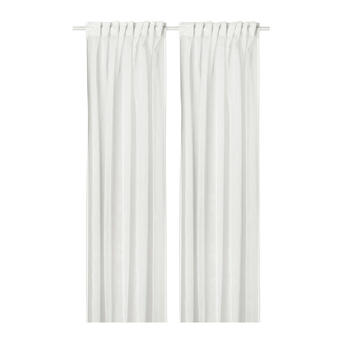 PALPLJUNGMAL - sheer curtains, 1 pair, white white/check pattern with heading tape | IKEA Taiwan Online - PE959325_S4