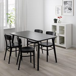 LISABO/IDOLF - table and 4 chairs, ash veneer/black | IKEA Taiwan Online - PE741270_S3