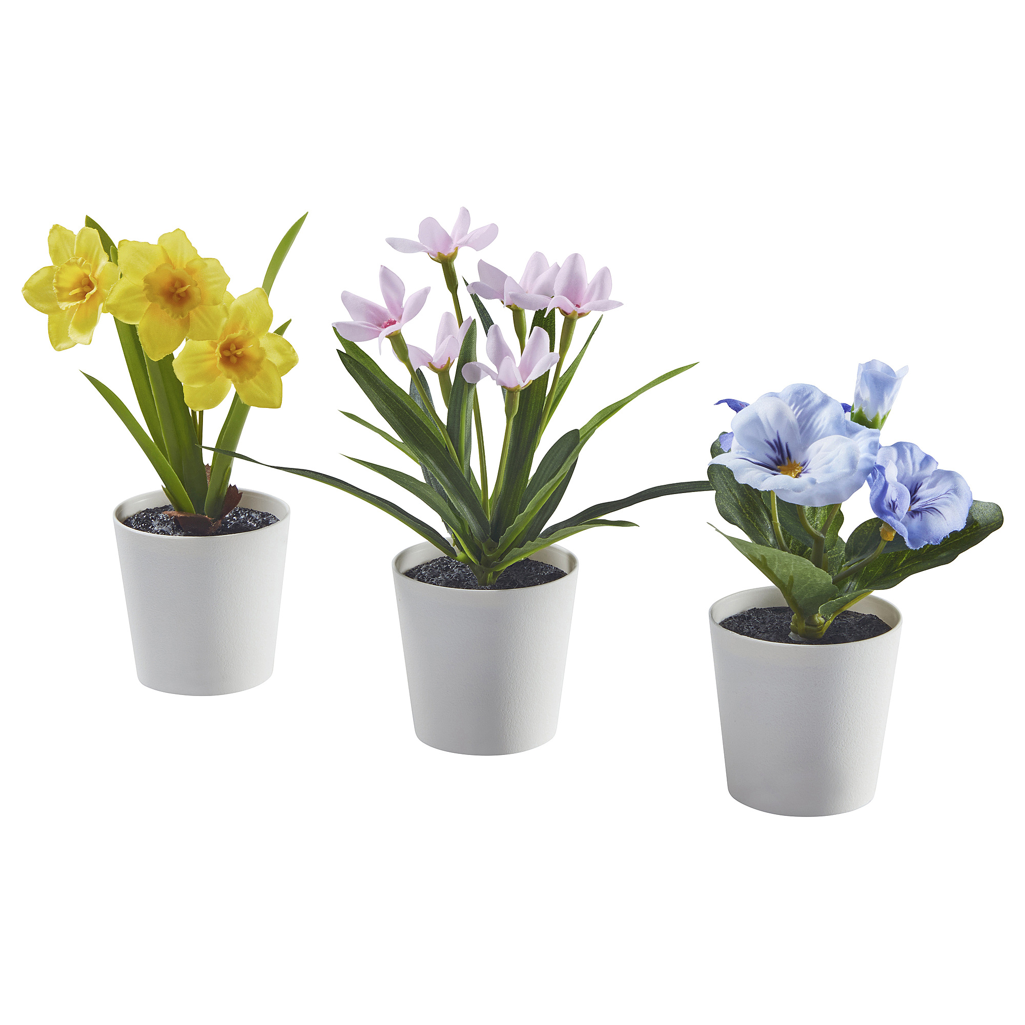 FEJKA artifi potted plant w pot, set of 3