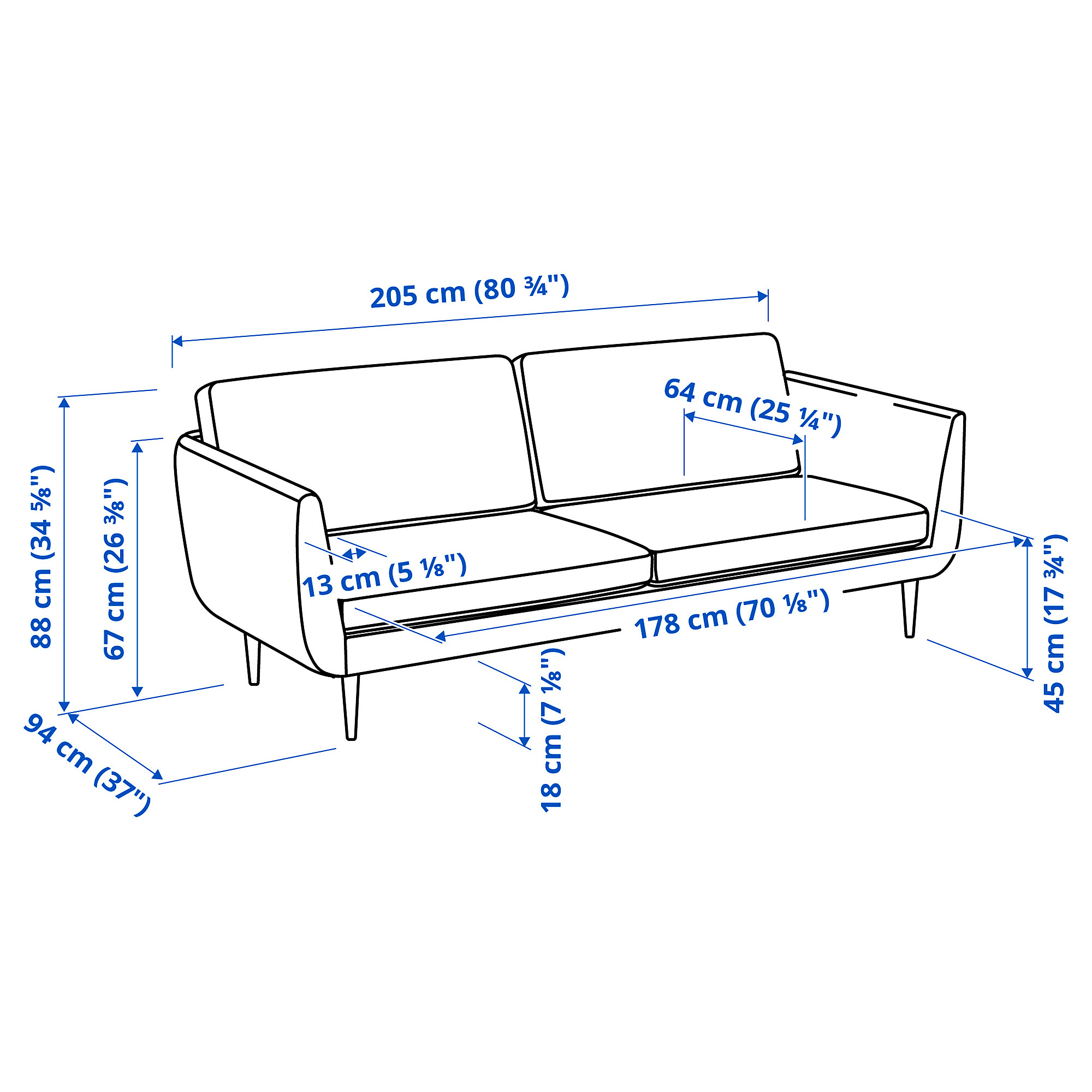 SMEDSTORP 3-seat sofa