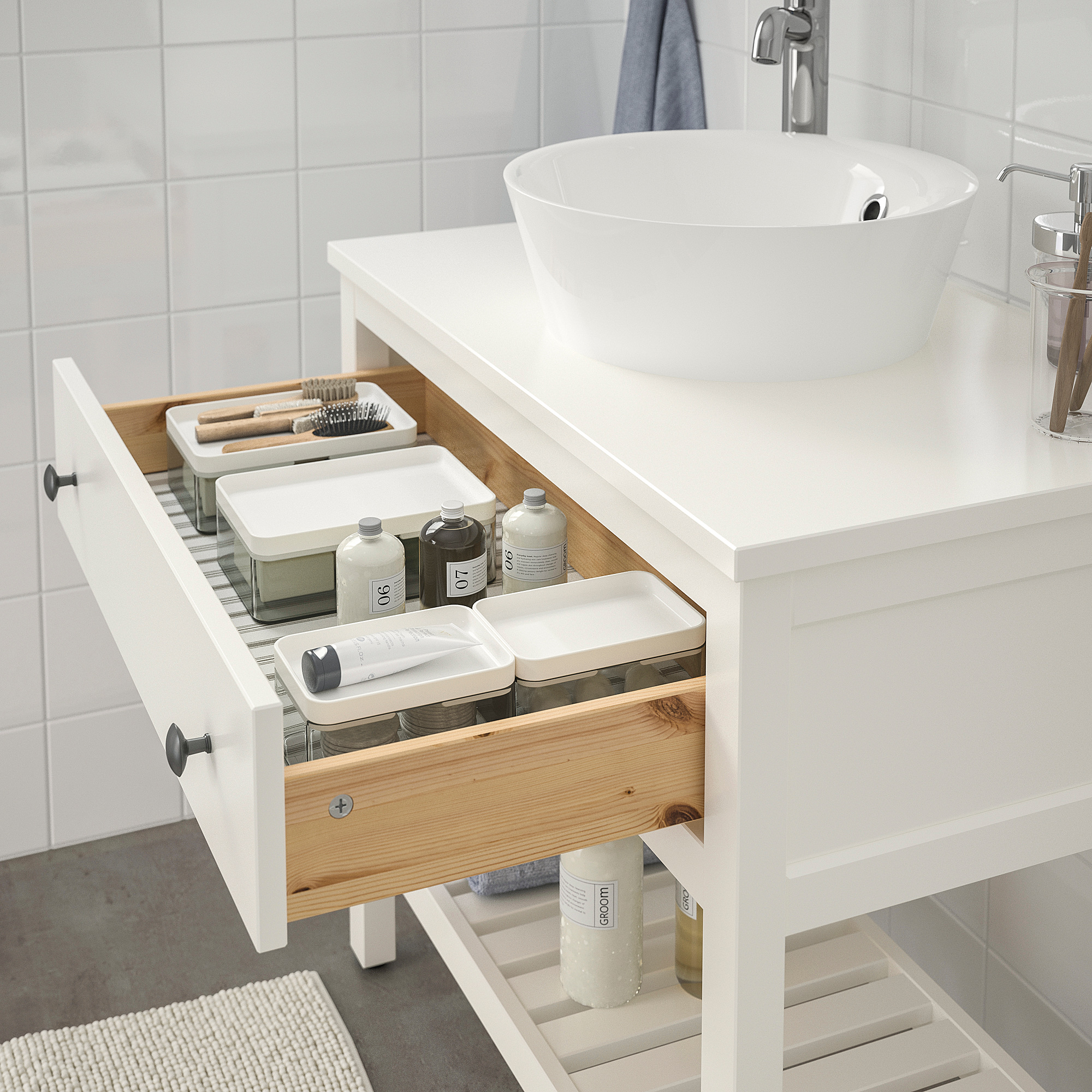 HEMNES/KATTEVIK open wash-stand with 40 wash-basin