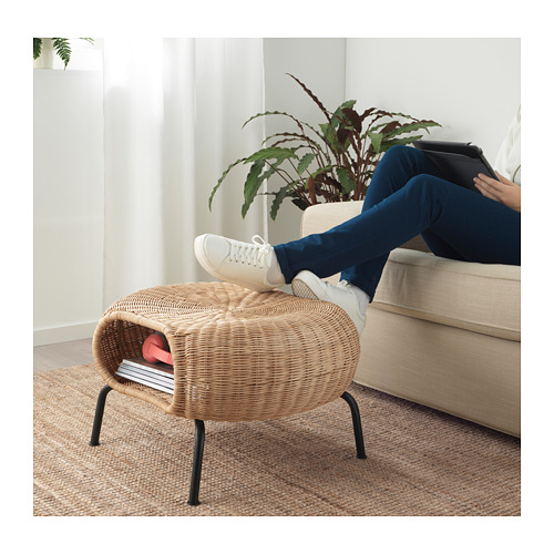 GAMLEHULT - footstool with storage, rattan/anthracite | IKEA Taiwan Online - PE716937_S4