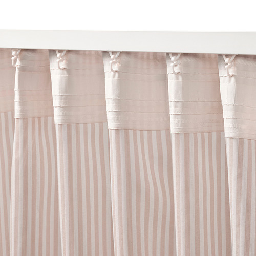 BYMOTT - 窗簾 2件裝, 白色/米色 條紋 | IKEA 線上購物 - PE811835_S4