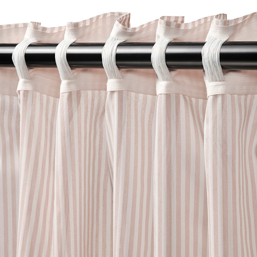BYMOTT - 窗簾 2件裝, 白色/米色 條紋 | IKEA 線上購物 - PE811836_S4