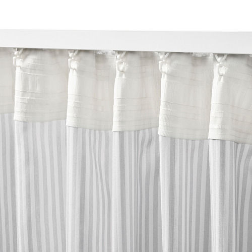 BYMOTT - 窗簾 2件裝, 白色/淺灰色 條紋 | IKEA 線上購物 - PE811840_S4