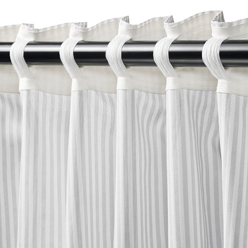 BYMOTT - 窗簾 2件裝, 白色/淺灰色 條紋 | IKEA 線上購物 - PE811841_S4