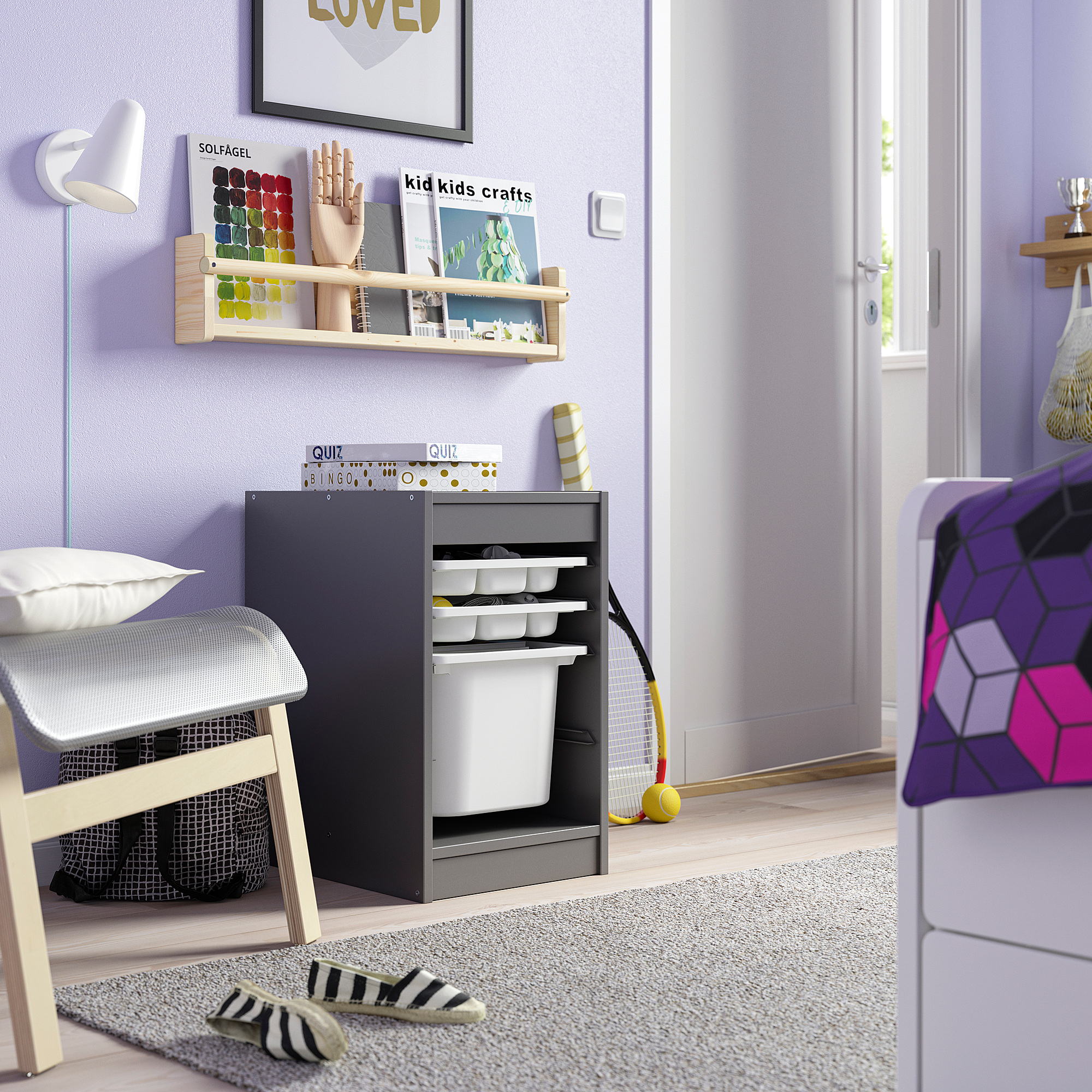 TROFAST storage combination with box/trays