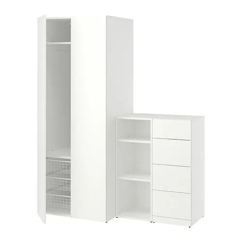 LASTARE - 衣櫃/衣櫥組合，白色，160x62x201 公分 | IKEA 線上購物 - PE997597_S4