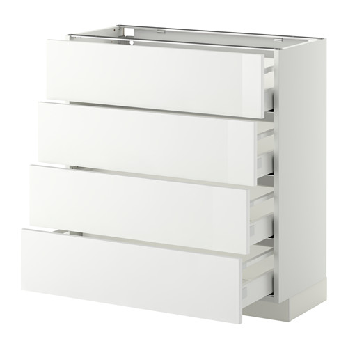 METOD - base cab 4 frnts/4 drawers, white Maximera/Ringhult white | IKEA Taiwan Online - PE411409_S4