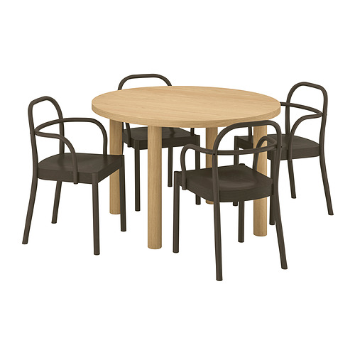 STOCKHOLM 2025/STOCKHOLM 2025 table and 4 chairs with armrests