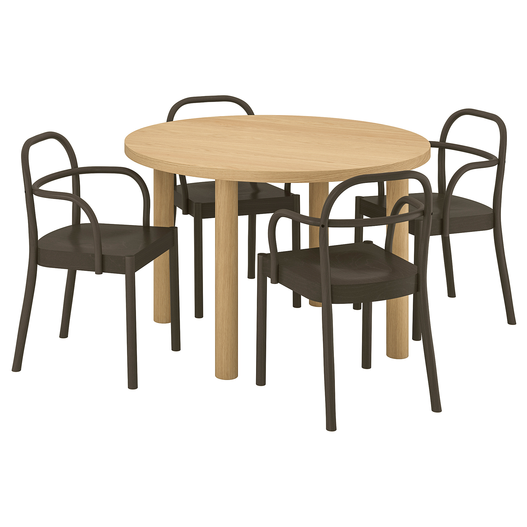 STOCKHOLM 2025/STOCKHOLM 2025 table and 4 chairs with armrests
