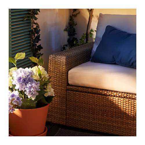 SOLLERÖN - armchair, outdoor, brown/Frösön/Duvholmen beige | IKEA Taiwan Online - PE717155_S4
