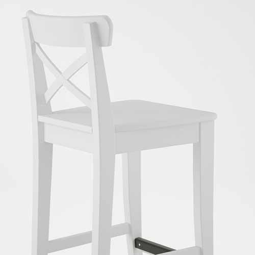 INGOLF - bar stool with backrest, white | IKEA Taiwan Online - PE600676_S4