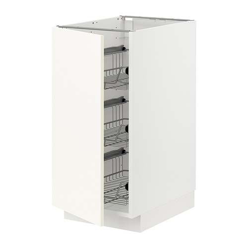 METOD base cabinet with wire baskets