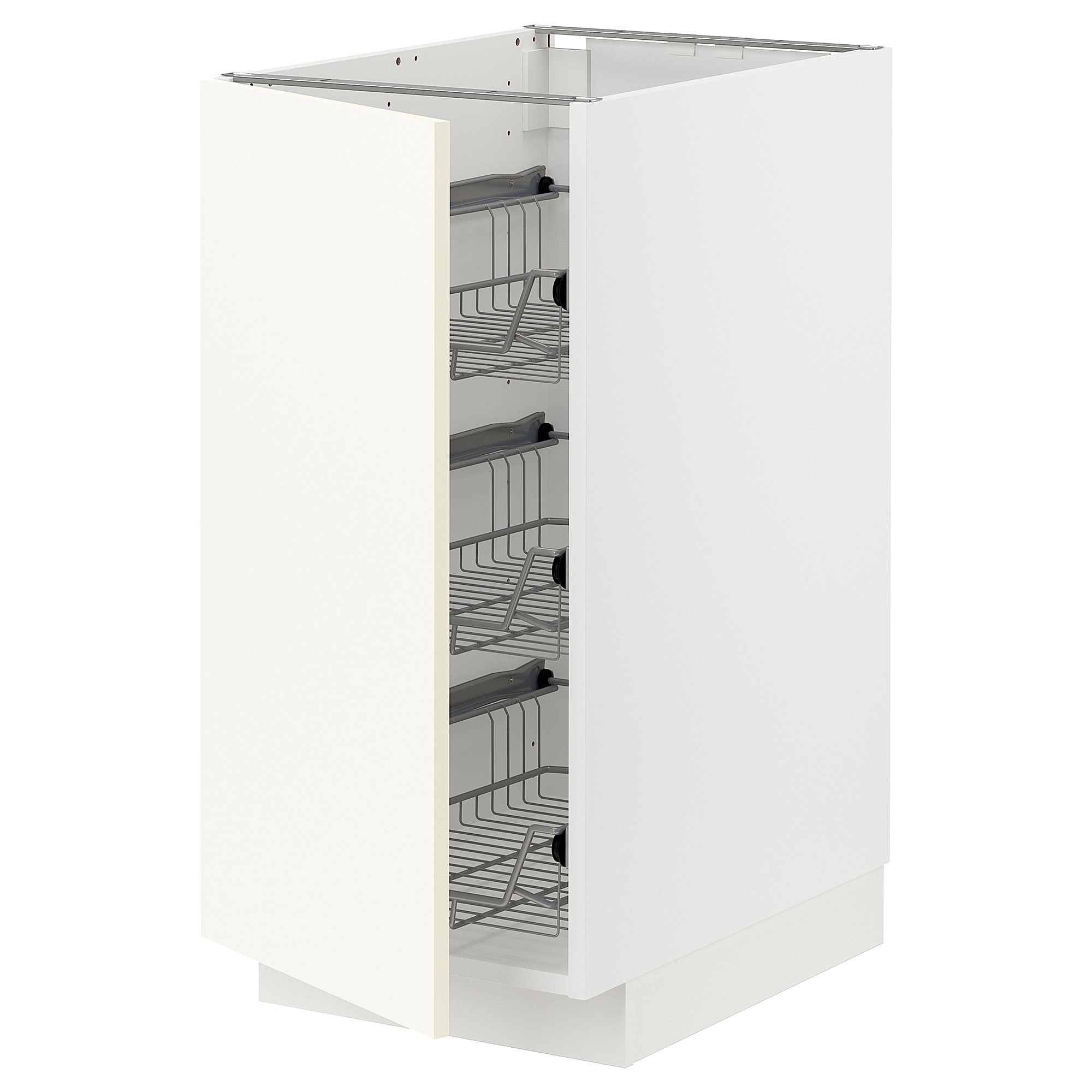 METOD base cabinet with wire baskets