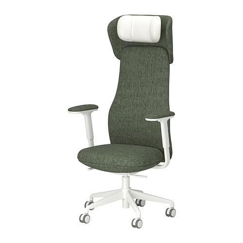 GRÖNFJÄLL - 辦公椅附扶手/頭靠墊, Letafors 綠色/白色 | IKEA 線上購物 - PE930006_S4