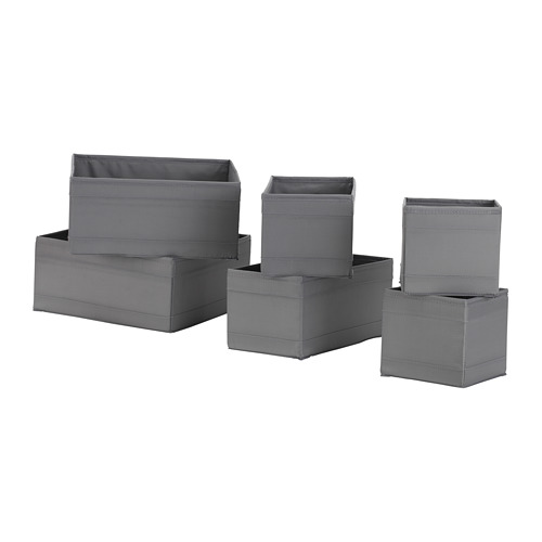 SKUBB - 收納盒 6件組, 深灰色 | IKEA 線上購物 - PE667775_S4