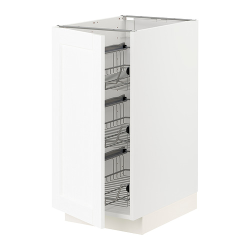 METOD - base cabinet with wire baskets, white Enköping/white wood effect | IKEA Taiwan Online - PE855872_S4