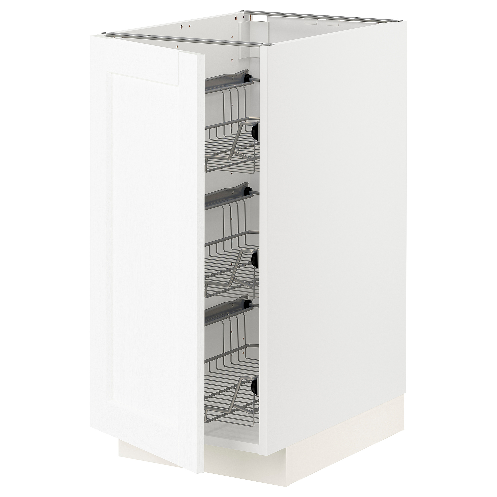 METOD base cabinet with wire baskets