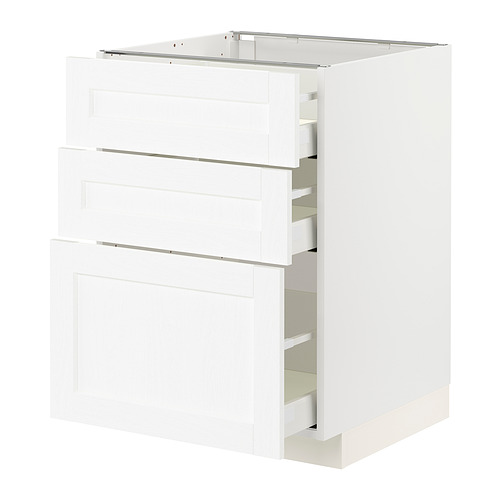 METOD/MAXIMERA - base cabinet with 3 drawers, white Enköping/white wood effect | IKEA Taiwan Online - PE855913_S4