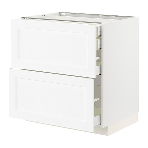 METOD/MAXIMERA - base cb 2 frnts/2 low/1 md/1 hi drw, white Enköping/white wood effect, 80x60x80 cm | IKEA Taiwan Online - PE855923_S4