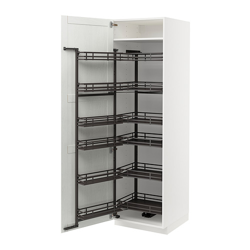 METOD - high cabinet with pull-out larder, white Enköping/white wood effect | IKEA Taiwan Online - PE855805_S4
