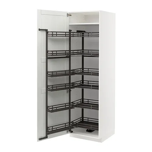 METOD - 高櫃附拉出式食品櫃, 白色 Enköping/白色 木紋, 60x60x200 公分 | IKEA 線上購物 - PE855805_S4