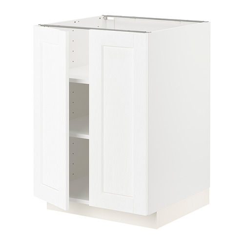 METOD - base cabinet with shelves/2 doors, white Enköping/white wood effect | IKEA Taiwan Online - PE855935_S4