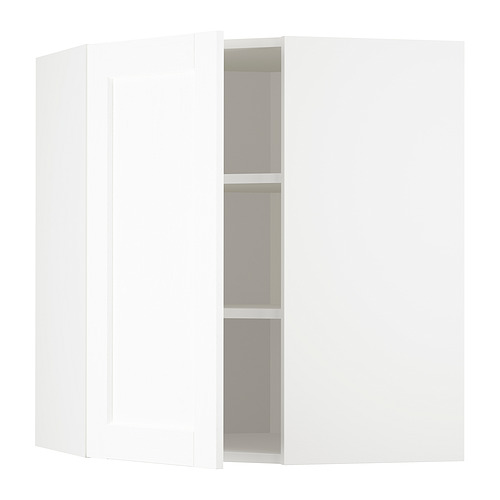 METOD corner wall cabinet with shelves