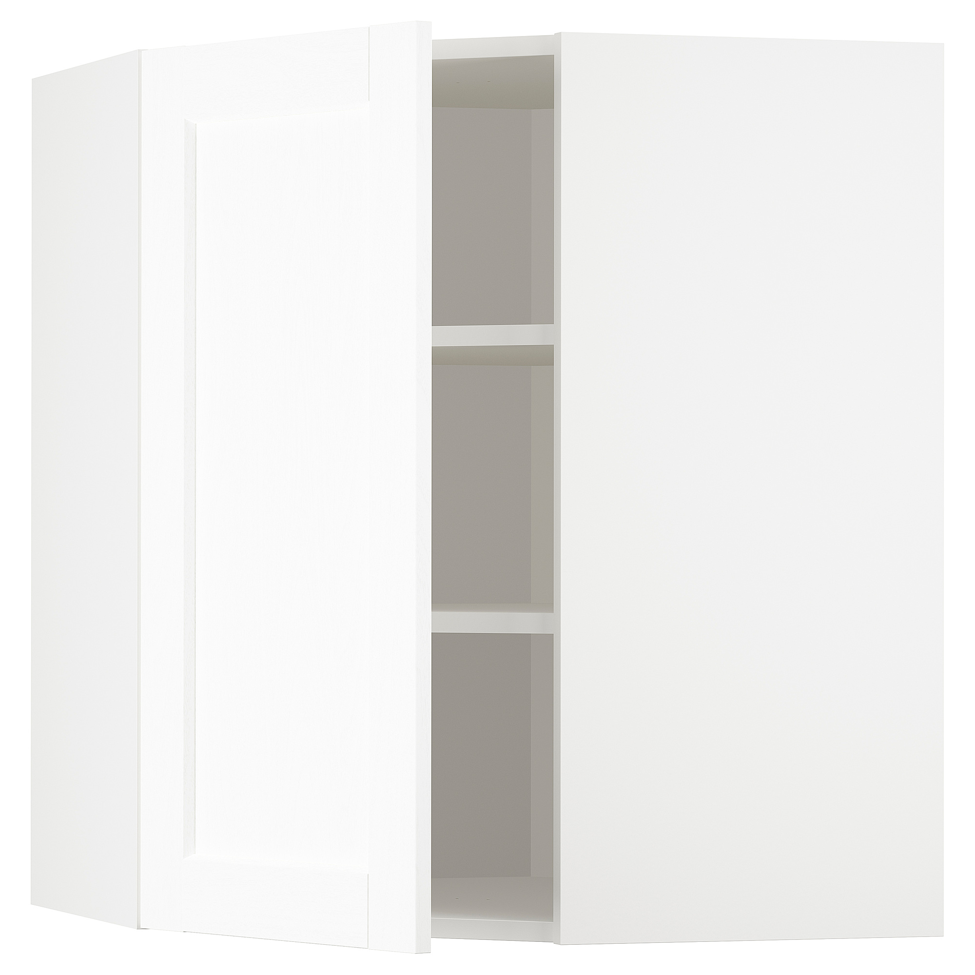 METOD corner wall cabinet with shelves