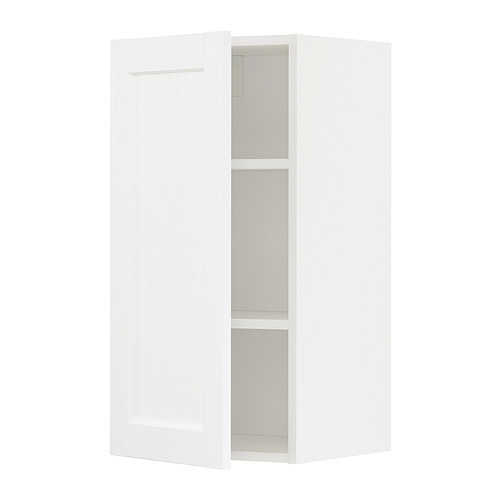 METOD - wall cabinet with shelves, white Enköping/white wood effect | IKEA Taiwan Online - PE855824_S4