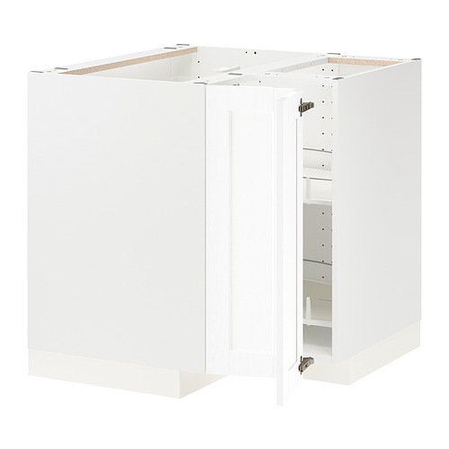 METOD - corner base cabinet with carousel, white Enköping/white wood effect | IKEA Taiwan Online - PE855842_S4