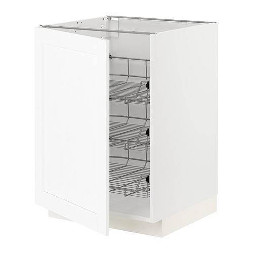 METOD base cabinet with wire baskets