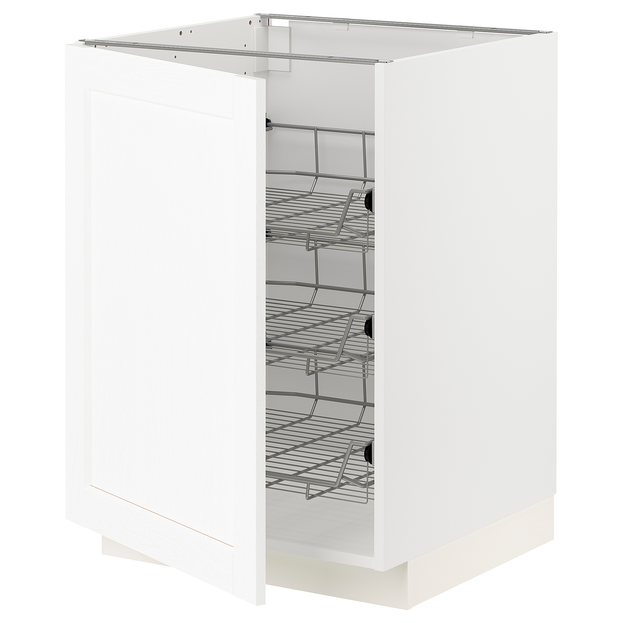 METOD base cabinet with wire baskets