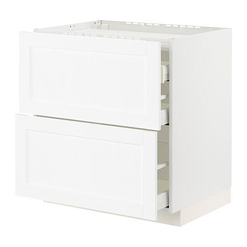 METOD/MAXIMERA - base cab f hob/2 fronts/3 drawers, white Enköping/white wood effect | IKEA Taiwan Online - PE855981_S4
