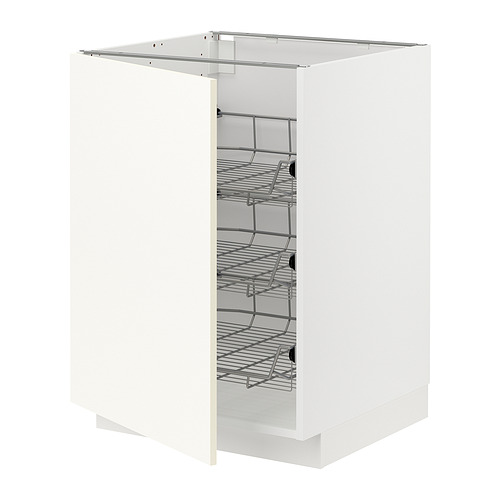 METOD base cabinet with wire baskets